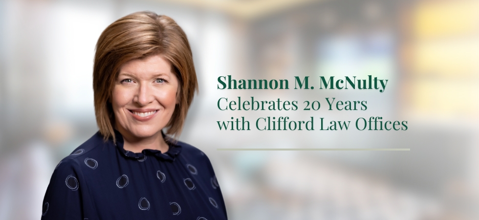 Shannon M. McNulty Celebrates 20 Years with Clifford Law Offices