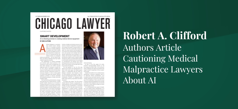 Robert Clifford Authors Article Cautioning Medical Malpractice Lawyers About AI