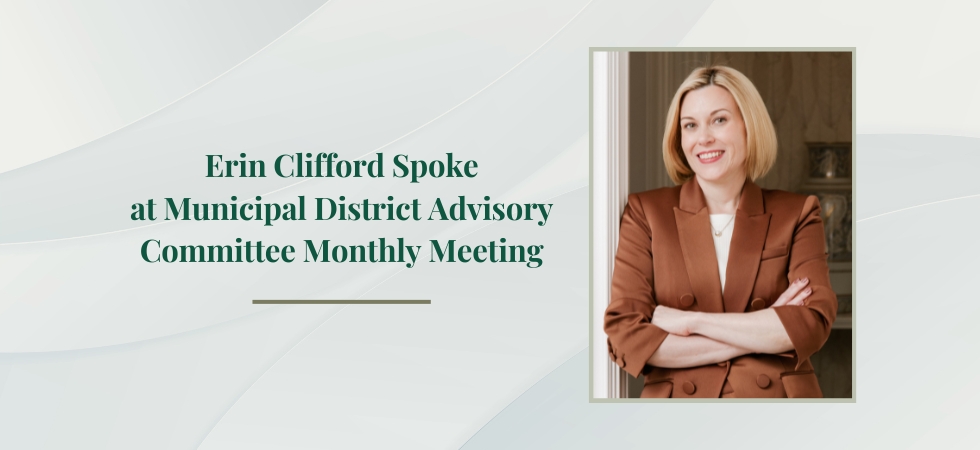 Erin Clifford Spoke At Municipal District Advisory Committee Monthly Meeting